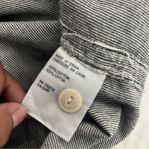 Parish Nation Mens Sz 2X Button Up, Outlaw Motoclub On Back Pinstripe Shirt - Picture 10 of 11